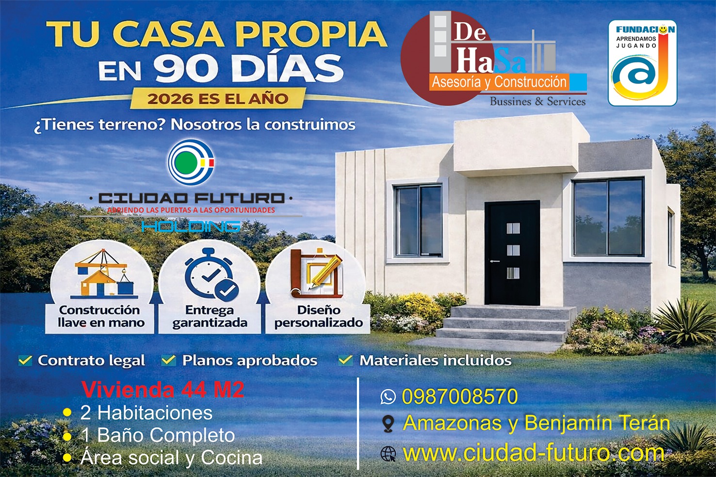 TU PRIMERA CASA POR SOLO 14.800 USD